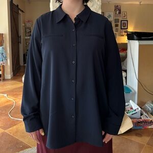 NWT Alex Marie Dark Blue Blouse